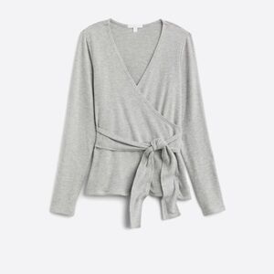 Beyond Yoga Wrap it up Pullover Sz Medium Gray New with Tags
